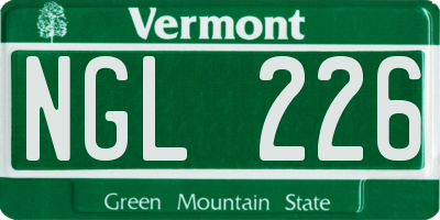 VT license plate NGL226
