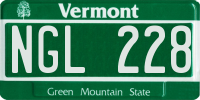 VT license plate NGL228
