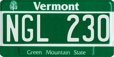 VT license plate NGL230