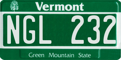 VT license plate NGL232