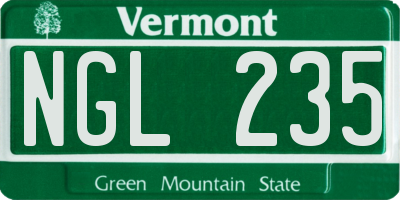 VT license plate NGL235