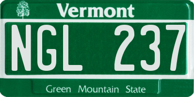 VT license plate NGL237