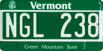 VT license plate NGL238