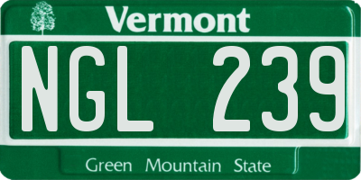 VT license plate NGL239
