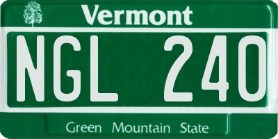 VT license plate NGL240
