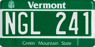 VT license plate NGL241