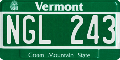 VT license plate NGL243