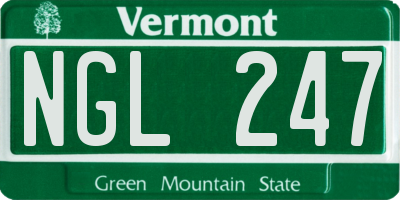 VT license plate NGL247