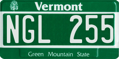 VT license plate NGL255