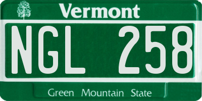VT license plate NGL258