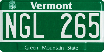 VT license plate NGL265