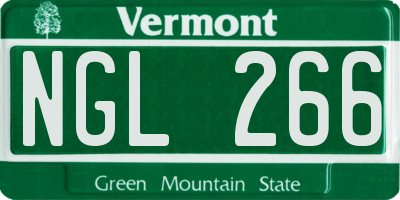 VT license plate NGL266