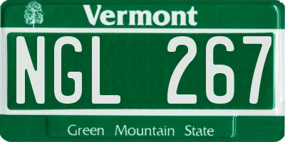 VT license plate NGL267