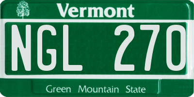 VT license plate NGL270