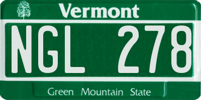 VT license plate NGL278
