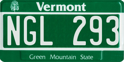 VT license plate NGL293