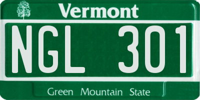 VT license plate NGL301