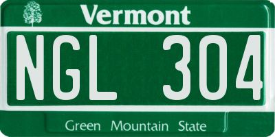 VT license plate NGL304