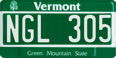 VT license plate NGL305