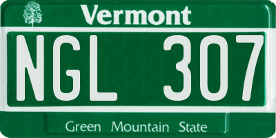 VT license plate NGL307