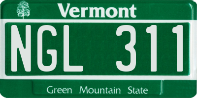 VT license plate NGL311
