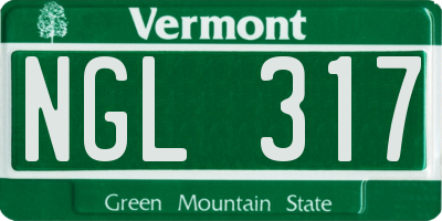 VT license plate NGL317
