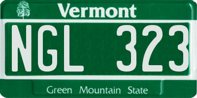 VT license plate NGL323