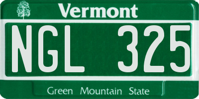 VT license plate NGL325