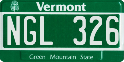 VT license plate NGL326