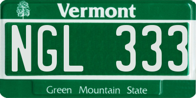 VT license plate NGL333