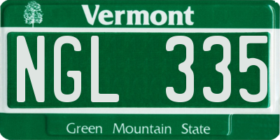 VT license plate NGL335