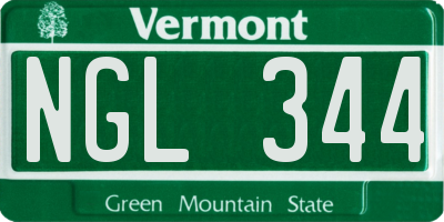 VT license plate NGL344