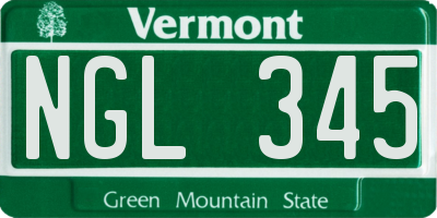 VT license plate NGL345