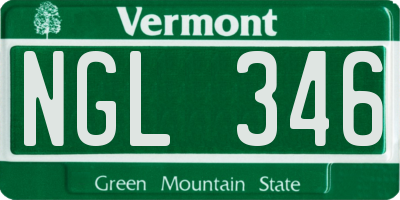 VT license plate NGL346