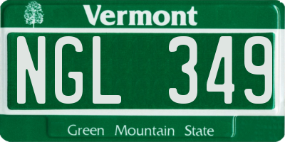 VT license plate NGL349