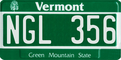 VT license plate NGL356