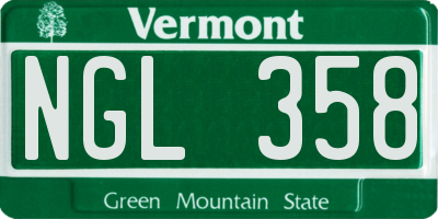 VT license plate NGL358
