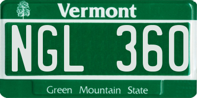 VT license plate NGL360