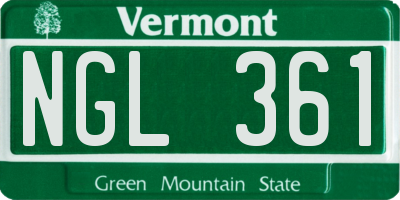 VT license plate NGL361