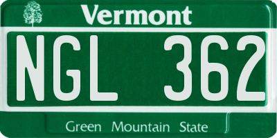 VT license plate NGL362