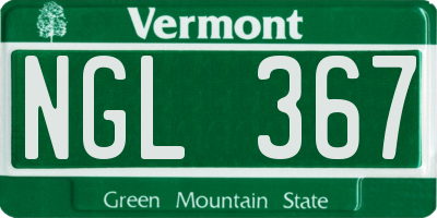 VT license plate NGL367