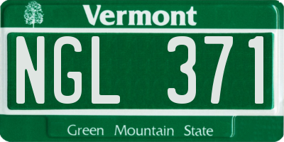 VT license plate NGL371