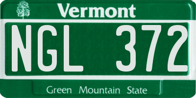 VT license plate NGL372
