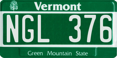 VT license plate NGL376