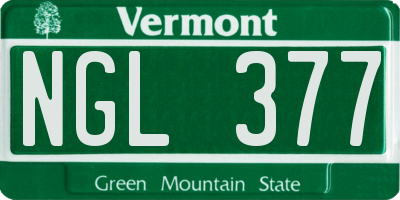 VT license plate NGL377