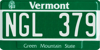 VT license plate NGL379