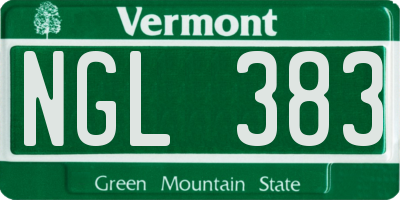VT license plate NGL383