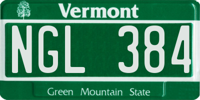 VT license plate NGL384