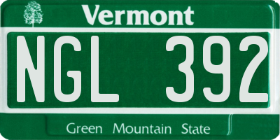 VT license plate NGL392