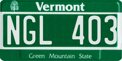 VT license plate NGL403